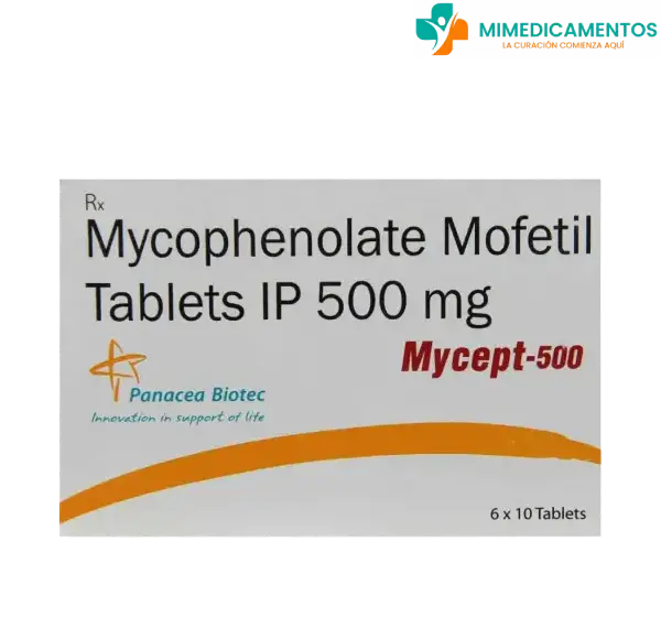 Micofenolato Mofetilo 500 mg (Mycept 500) x 60 Comprimidos – Medicamento genérico para la prevención del rechazo de órganos en pacientes trasplantados