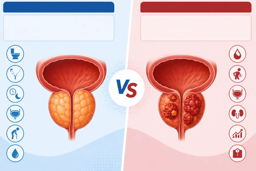 Agrandamiento de la Próstata vs Síntomas del Cáncer de Próstata: Comprendiendo las Diferencias Clave