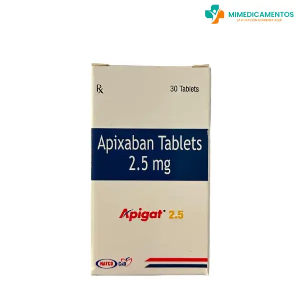 APIXABÁN 2.5 mg (Apigat) x 30 Tabletas