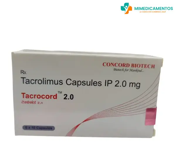 TACROLIMUS 2 mg (Tacrocord 2.0) x 10 Cápsulas