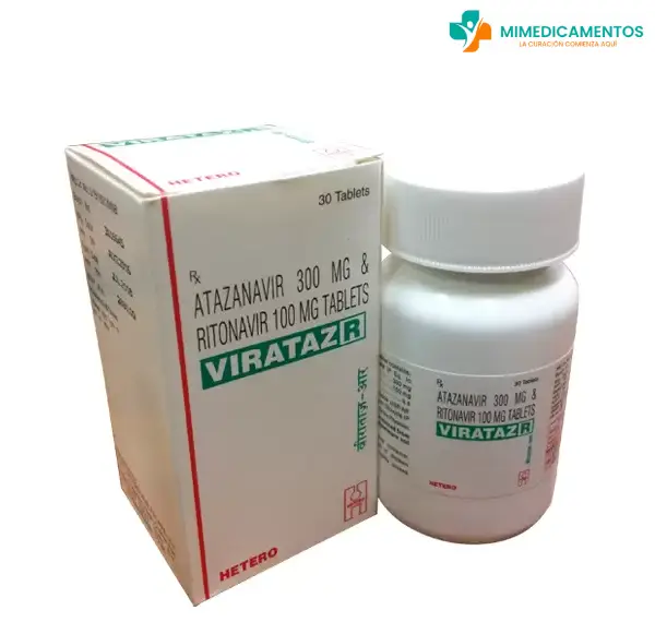 ATAZANAVIR 300 mg + RITONAVIR 100 mg (Virataz R) x 30 Tabletas